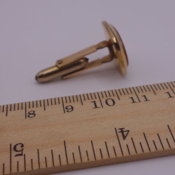 Square Cuff Links with Gold Setting and Brown with Glitter Inner - Picture 14 of 14